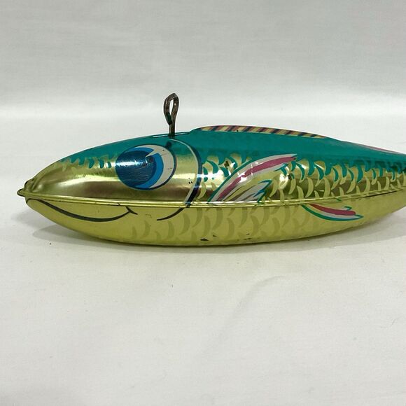 Vintage 1950’s Chein Tin Wind Up Mechanical Fish Toy Works - Picture 2 of 16